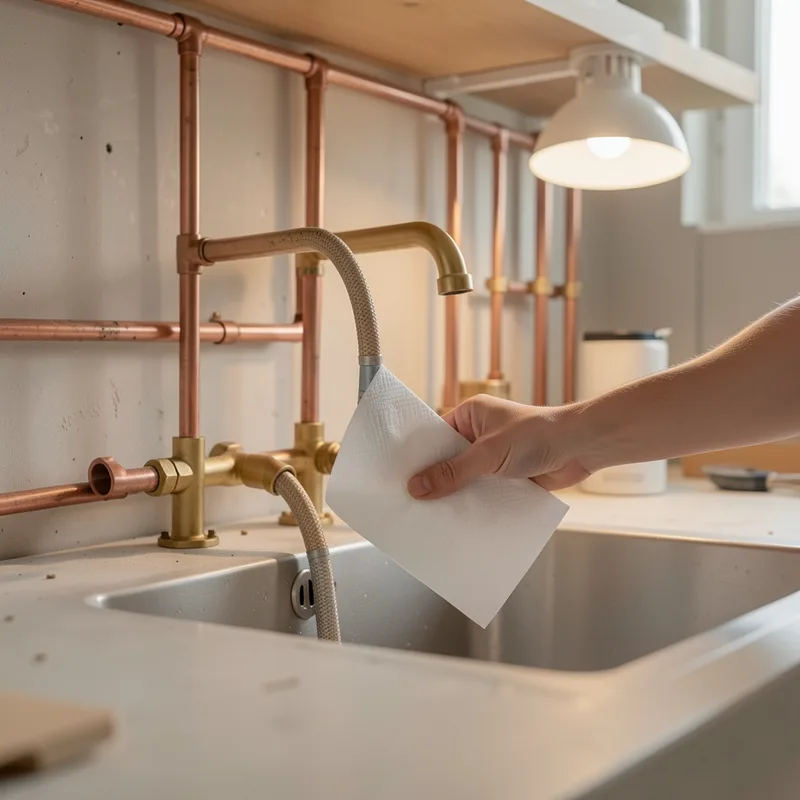 Contrôle de l’étanchéité des flexibles d’un mitigeur de cuisine neuf