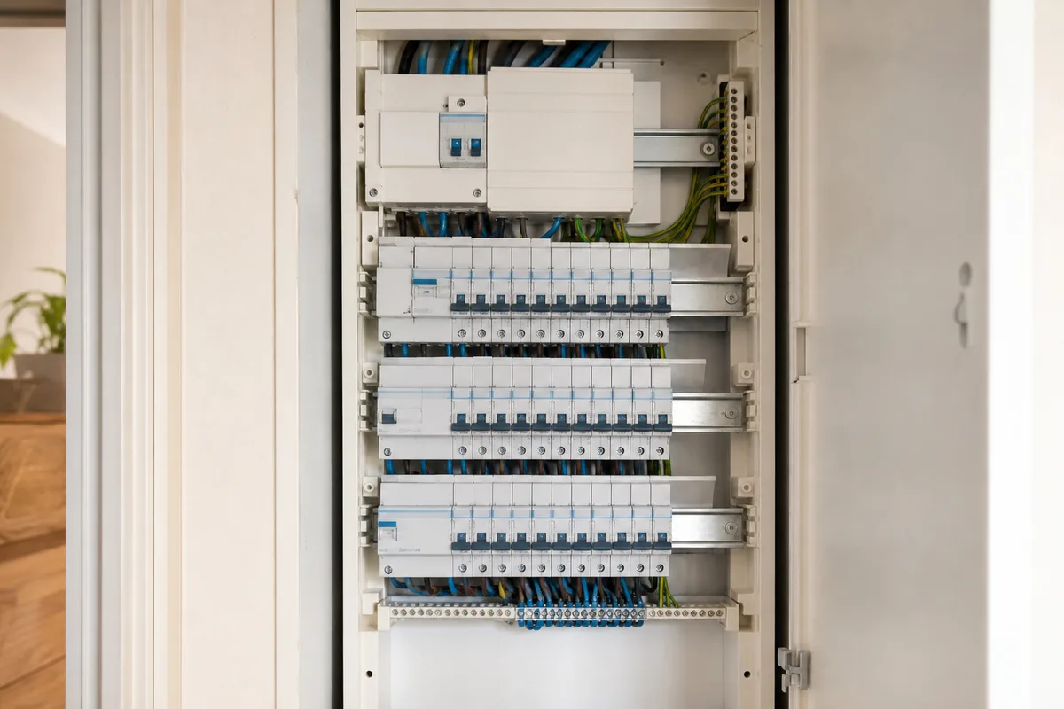 Tableau électrique et disjoncteur d&rsquo;abonnement dans une maison individuelle française